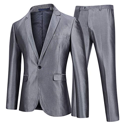 Traje de 2 Piezas para Hombre Trajes para Hombres Blazer y Pantalones 1 Botón Elegantes Vestir