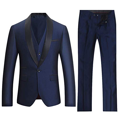 Traje de Hombres 3 pièces Smoking de Caso Boda Business Suit un botón a la Mode Slim Fit Chaqueta + Chaleco + Pantalones