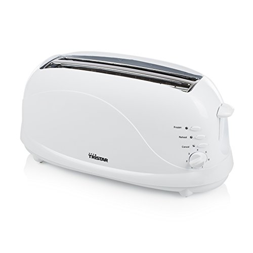 Tristar BR-1045 Tostadora con dos ranuras largas, 7 niveles de tostado, bandeja recogemigas, función de descongelar, calentar y cancelar, expulsión automática, 1100 W