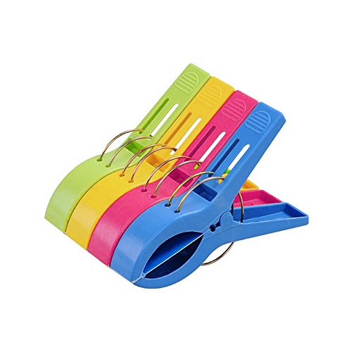 TRIXES Pack de 8 Grandes Playa Toalla Clips - Brillante Color - Plástico - Pinzas / Clavijas Para Tumbona
