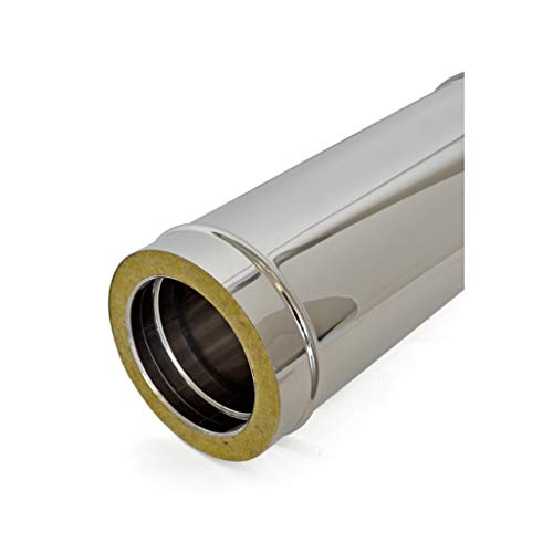 Tubo de acero inoxidable de doble pared para chimeneas L 250 mm (DN 100-150)