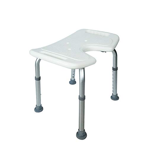 UISEBRT Taburete de ducha de altura regulable 35-51 cm, 136 kg, silla de ducha para personas mayores, niños, personas con discapacidad (taburete de ducha regulable en altura, tipo U)