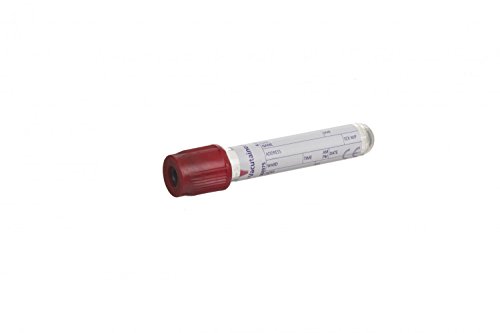 vacutainer vs368975 Suero Tubo, 13 mm de diámetro, 75 mm de largo, 4 ml de capacidad, rojo (Pack de 100)