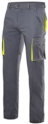 Velilla 103008S/C8-20/T40 Pantalones, Gris y amarillo fluorescente, 40