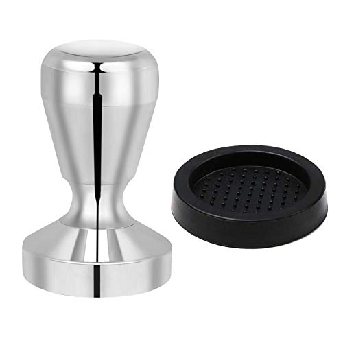 Vicloon Café Tamper, 51mm Prensadores de Café con Base de Silicona, 304 Acero Inoxidable Espresso Tamper