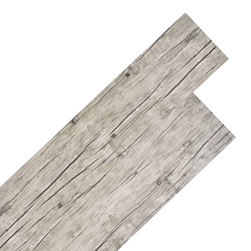 vidaXL 18x Lámina Suelo 5,26 m² 2mm PVC Gris Claro Baldosa Losa Tarima Flotante