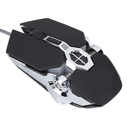 Vipxyc Ratón USB para Juegos con Cable, Velocidad de Movimiento de 4 Niveles, ala Dual del automóvil Deportivo Turbo galvanizado con el Efecto de la luz de la grieta del Diamante