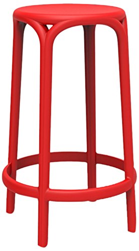 Vondom Brooklyn Taburete, Rojo, 45x45x66 cm