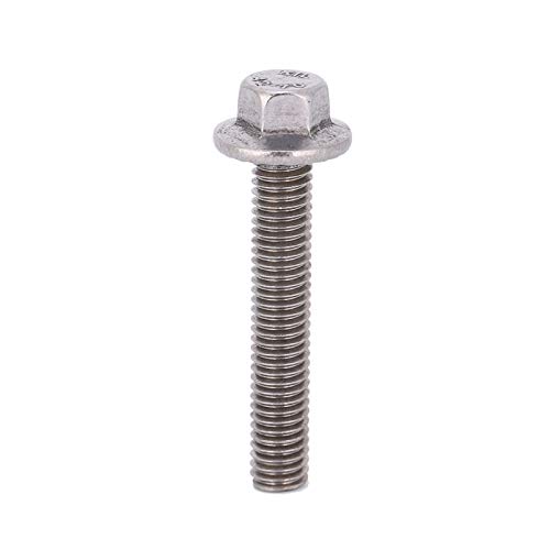 Walfront 10pcs M6 304 Tornillos de brida hexagonal de acero inoxidable Pernos Sujetadores [M6 * 35 mm]