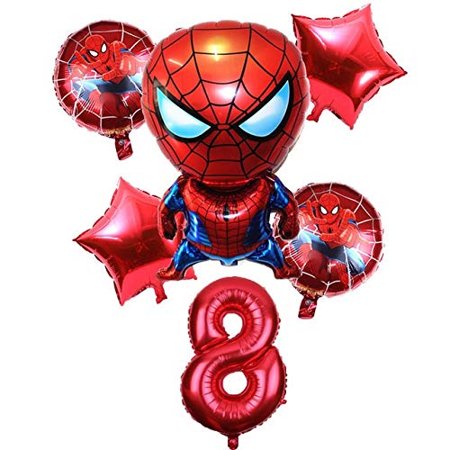 Wgxssjc Globo 1-9 años Spiderman Globo de Helio Hombre araña Super héroe de los Vengadores Fiesta de cumpleaños Globos Decoraciones (Color : 8)