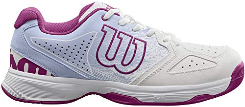 Wilson STROKE JR, Zapatillas de tenis niño, todos niveles y terrenos, , tejido/sintético, blanco/fucsia (White/Halogen Blue/Very Berry), talla: 28 1/2