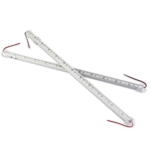 winomo 2 pieza aluminio Starre Tiras LED de varilla de de luz impermeable IP65 12 V 50 cm (Blanco)