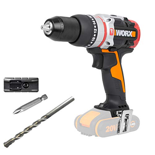 Worx WX354.9 Taladro Percutor Brushless Slammer Drill 20V S/Bat, Negro