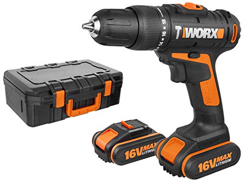 WORX WX385.1 Taladro Percutor 16V 2Ah 2bat, Negro