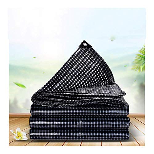 WZB Tarpaulin Protector Solar Impermeable Lona para Exteriores antienvejecimiento a Prueba de Lluvia, Negro + Blanco, el tamaño se Puede Personalizar (tamaño: 5,7x9,8 m)