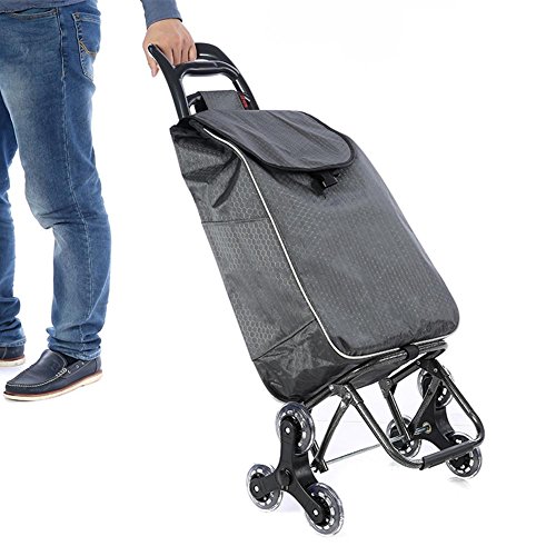 XYLUCKY Carrito ligero de las compras, uso duro y plegable para el almacenaje fácil , gray