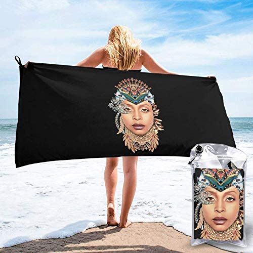 Yuanmeiju Toalla Toalla de baño de Secado rápido Erykah Badu Quick Dry Towel Unisex Blanket Portable Lightweight Towel for Beach Bath Travel Swim Pool Yoga Gym