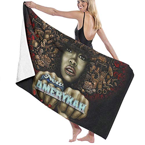 yuiytuo Toalla de baño,Juegos de Toallas Unisex Erykah Badu New Amerykah Part One Beach Towel