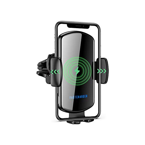 ZHIKE Cargador Inalámbrico Coche, Inducción de Carga Qi de 15 W, Soporte para Teléfono con Ventilación de Aire para Coche, para iPhone 11/11 Pro / 11 Pro MAX/XR/XS/X, Samsung S20 / Note 10 / S10