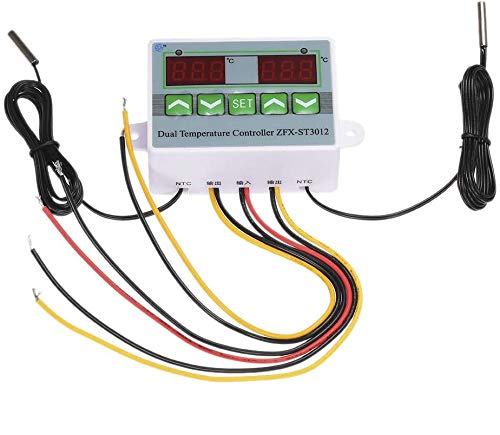 ZHITING Regulador de temperatura - Termostato digital inteligente para microordenador con doble pantalla Zfx-St3012, 24 V/120 W, termostato eléctrico, regulador de temperatura 24 V