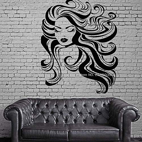 zhuziji Niños Cohete Pegatinas de Pared Grande Belleza Mujer Maquillaje Cabello peluquería Vinilo Impermeable Autoadhesivo peluquería, salón de Belleza mural56x68 cm