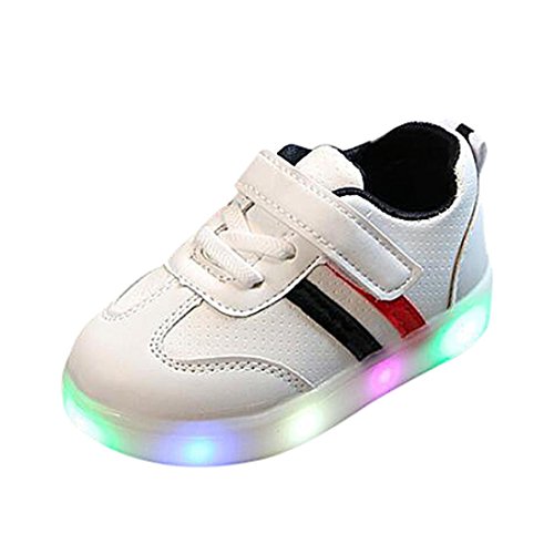 ZODOF Niño niño niños Zapatos de Rayas de bebé LED iluminan Zapatillas Luminosas Calzado Deportivo Running Zapatos Ligero y Transpirables para Unisex Niños