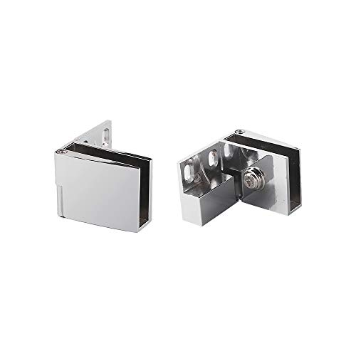 2 Piezas Bisagra de Clip de Puerta de Vidrio, Bisagras de puerta de metal, Soporte para vidrio de pared 3mm-5 mm de espesor, Bisagras para Abrazaderas de Puertas de Vidrio de Vitrinas, cristal Bisagra