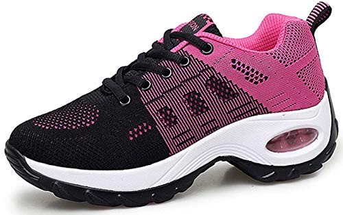 2020 Zapatos cuña Mujer Zapatillas de Deportivas Plataforma Mocasines Primavera Verano Planas Ligero Tacon Sneakers Cómodos Zapatos para Mujer, Rojo,41 EU