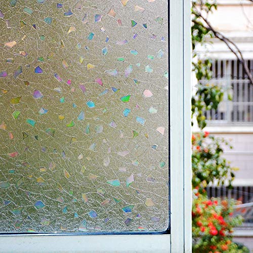 3D láser efecto arco iris película decorativa para ventana etiqueta electrostática aislamiento térmico etiqueta de vidrio cubierta de ventana teñida de vinilo película para el hogar A165 50x200cm