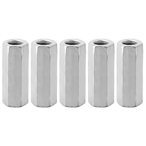 5pcs Tuerca de varilla larga Tuercas hexagonales Tuercas de manguera hexagonal Separador M12 Sujetadores roscados(M12*50)