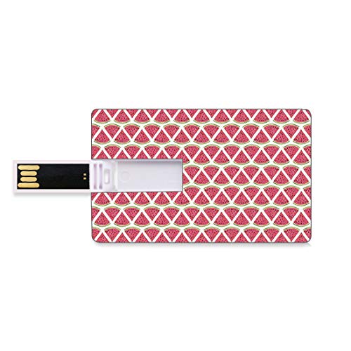 8 GB Unidades Flash USB Flash Decoración Forma de Tarjeta de crédito bancaria Clave Comercial U Disco de Almacenamiento Memory Stick Sandías Estilo Retro Patrón Rebanada Semillas De Frutas Tropicales