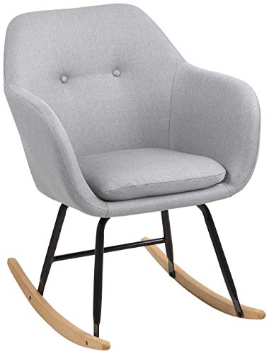 AC Design Furniture Mecedora AC Design Furniture 65041, Tela, Gris Claro, 71 x 57 x 81 cm