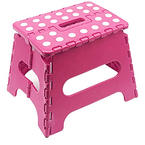 Acan Taburete Plegable PVC Infantil Multiuso MAX 150 kg (Rosa, 21 x 17 x 18 cm)