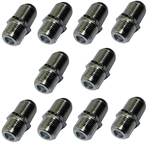 AERZETIX: 10 x Conectores F Hembra y Hembra para Cable coaxial de Antena TV C3372