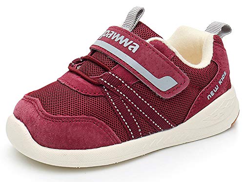 Ahannie Zapatos de Primeros Pasos Unisex bebé,Zapatillas de Running para niñas/niños (Color : Rojo Vino, Size : 21 EU)