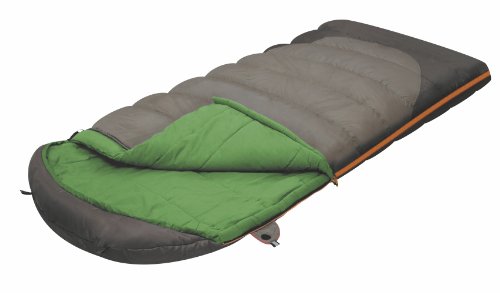 Alexika 9259.0107R Summer Wide Plus - Saco de Dormir (Cremallera en el Lado Derecho, 100 x 195 +35 cm), Color Verde y Gris