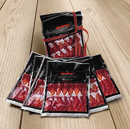 AndreuShop - Centro Paleta de Bellota Ibérica - Jamón ibérico de bellota - 7 sobres envasados al vacío de 150gr - Pack Jamón de bellota 1,050 kg