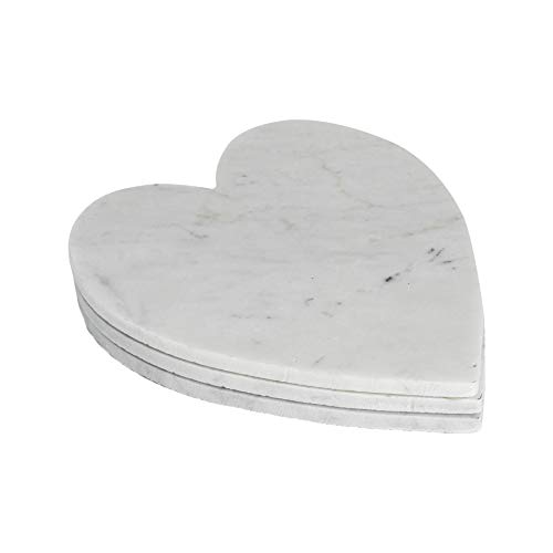 Argon Tableware Bandeja para Servir con Forma de corazón - Mármol - Blanco - 230 x 270 mm - Pack de 3