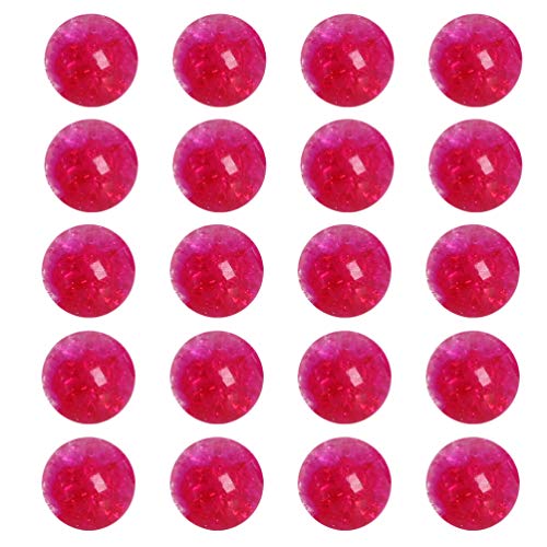 Artibetter 65 Piezas de 6 Mm de Cuentas de Cristal Sueltas Redondas de Cuarzo Piedras Preciosas Cuentas de Vidrio Craquelado Cuentas para Joyería Collar Pulsera Artesanía (Rosa)