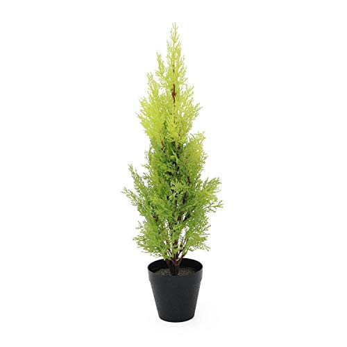 artplants.de Ciprés Artificial en Tiesto Decorativo, 60cm - Resistente a la Intemperie - Planta Artificial - árbol sintético