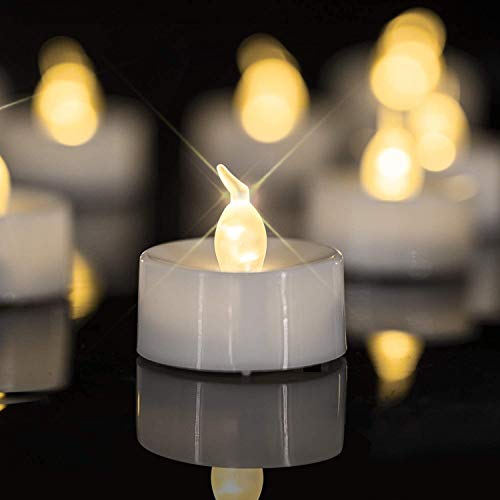 Beneve Velas de té LED, 24 velas LED sin llama, velas de té realistas y luminosas, con pilas, duraderas velas de té para Navidad, bodas, Pascua, vacaciones, fiestas