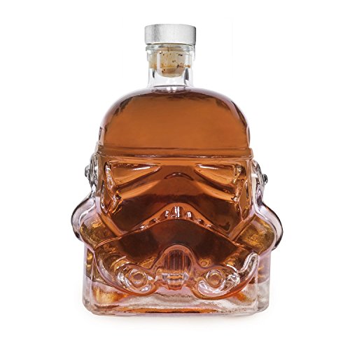 Bkuter Bottle - Jarra de whisky creativa transparente para Whisky, Vodka y vino, 1 botella Stormtrooper (750 ml) y Stormtrooper 2 vasos (8,5 x 9,5 x 9 cm)