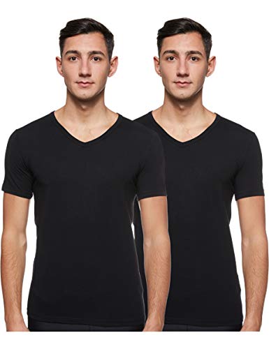 BOSS T-Shirt VN 2P CO/EL Camiseta, Negro (Black 1), S (Pack de 2) para Hombre