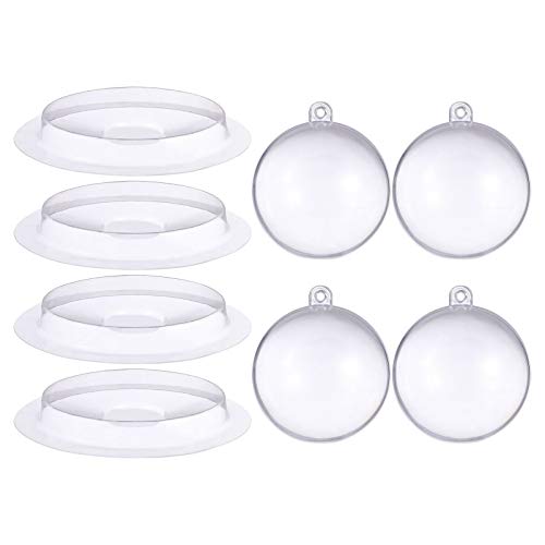 Cabilock 8 Piezas de Moldes de Plástico Transparente para Bomba de Baño Moldes Acrílicos para Bombas de Baño Bolas de Moldeo de Concha Moldes de Bola Semi Esfera Rellenable para Hornear