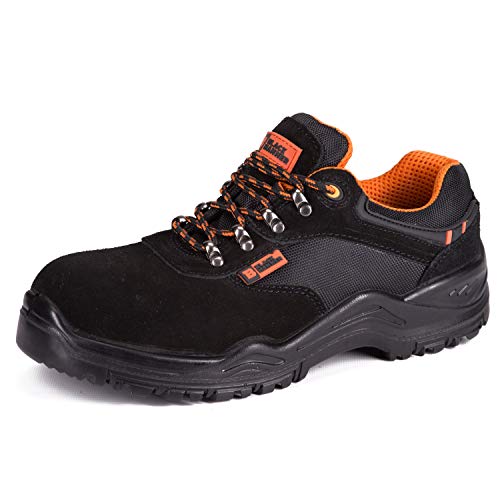 Calzado Deportivo de Seguridad S1P SRC con Puntera Ultraligera de conglomerado Zapatos de Trabajo al Tobillo de Senderismo con Suelas centrales de Kevlar 1557 Black Hammer Black Hammer (45 EU)