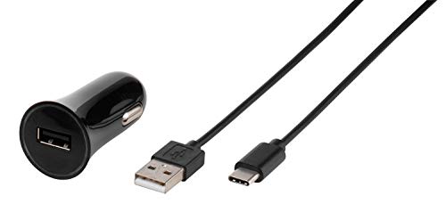 CARGADOR COCHE VIVANCO USB TIPO C 1M NEGRO