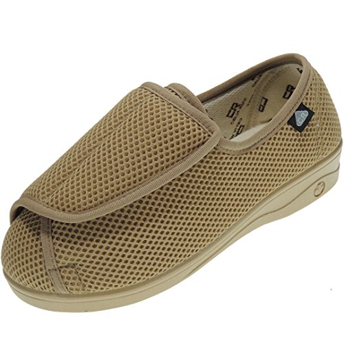 CELIARUIZ Patricia REJ. Zapatilla Ancho Especial Mujer Velcro con Tratamiento Antibacteriano Sanitized BEIG Talla 37