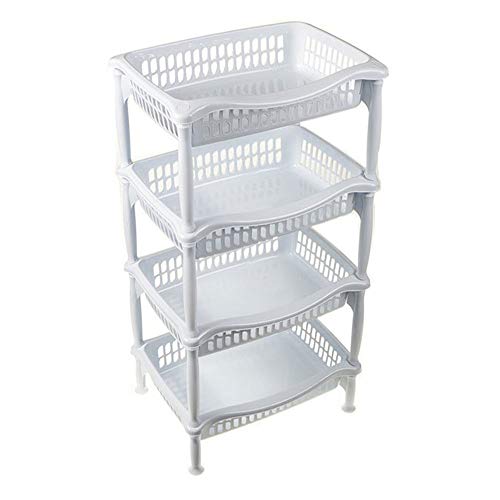 Cesta Almacenamiento Cocina Frutero Verdulero Organizador Cocina 4 Estantes Blanco