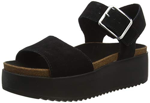 Clarks Botanic Strap, Sandalias de Talón Abierto para Mujer, Negro (Black SDE Black SDE), 39.5 EU