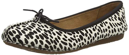 Clarks Freckle Ice, Zapatos Tipo Ballet Mujer, Lea Blanco/Negro, 37 EU